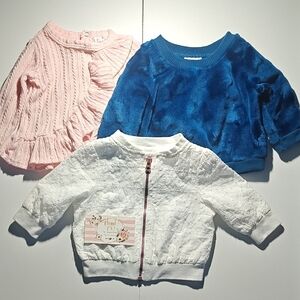 Cat & Jack Kids Sweater Trio - Pink, Blue, and White